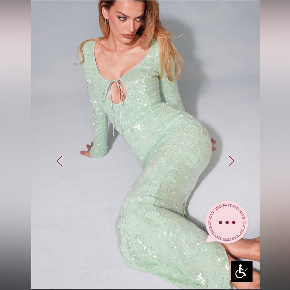 House of CB  Tatania
Seafoam Sequin Maxi Gown
USD $329